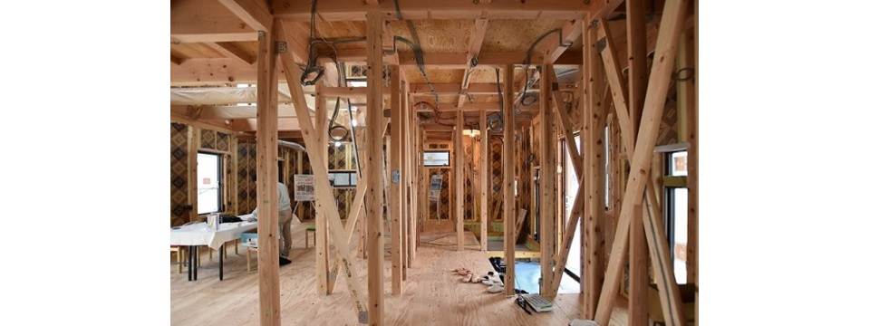 ４Cのスタッフが建てる家　建築途中の見学会の画像